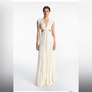 ALC Alejandra Satin pleated dress in Whisper White Size 2 NWT